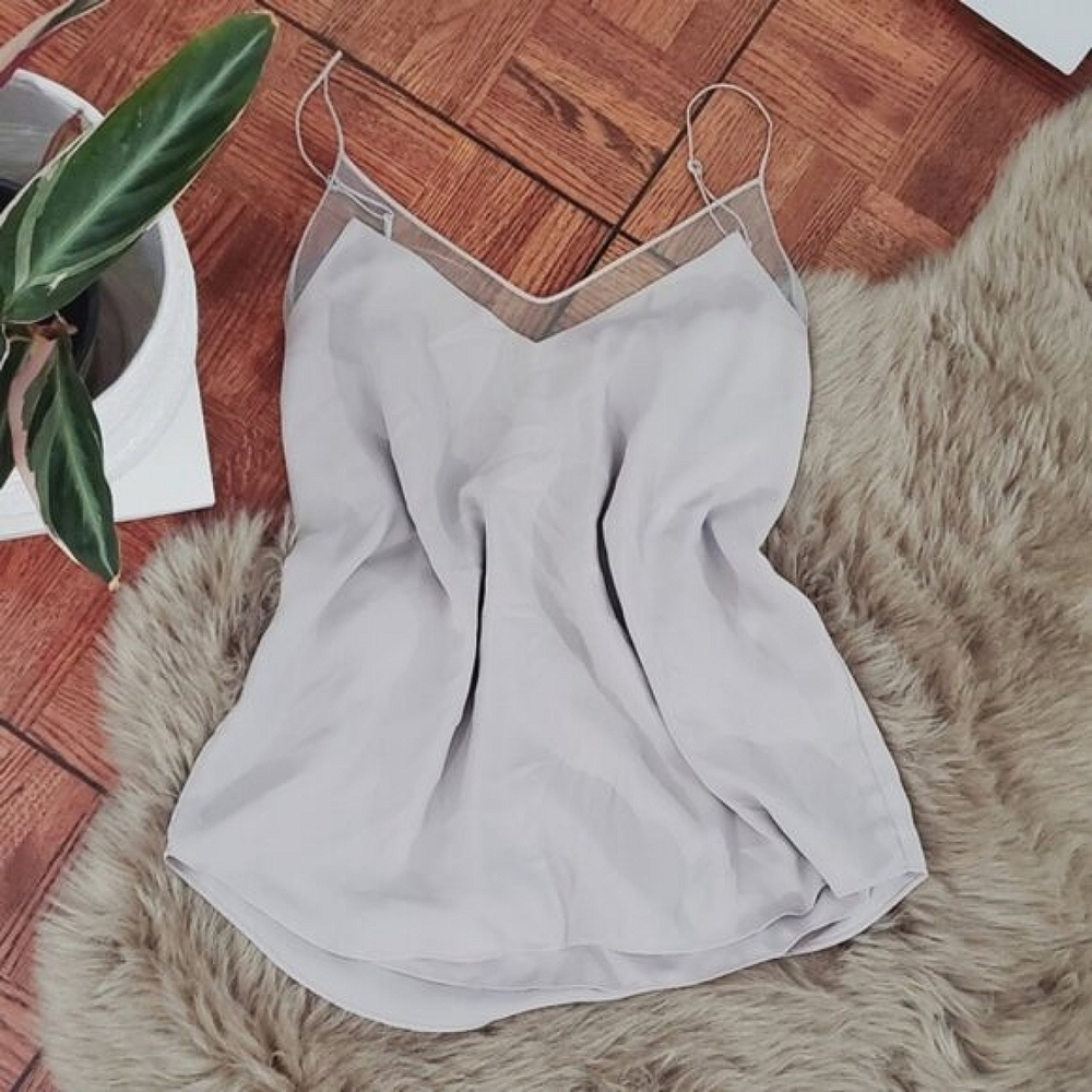 ARITZIA BABATON Light Taupe "Galen" Mesh Lining Camisole Tank Top- S